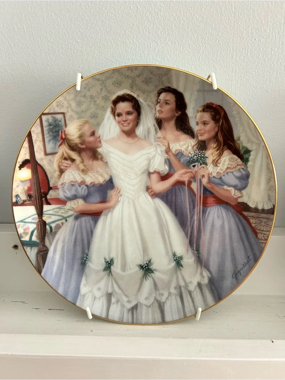 Danbury Mint Little Women Collector Plates Set of 5 Meg Jo Beth Amy Wedding 1990